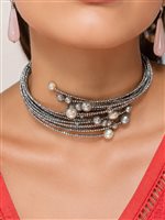Halskette Rajola Dame in Halbedelsteine Ematite 54-497-1XL